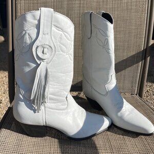 Vintage White Laredo Leather Western Boots Size 7